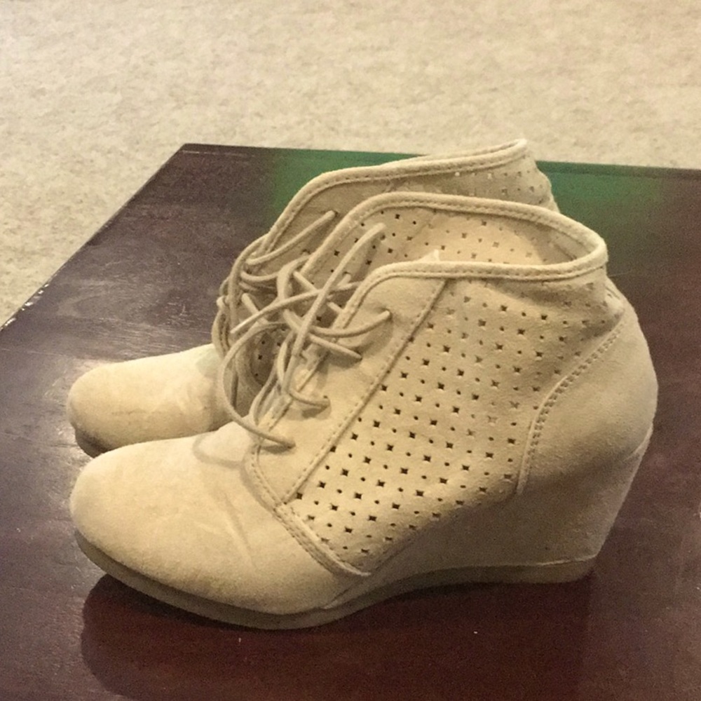 Suede wedges